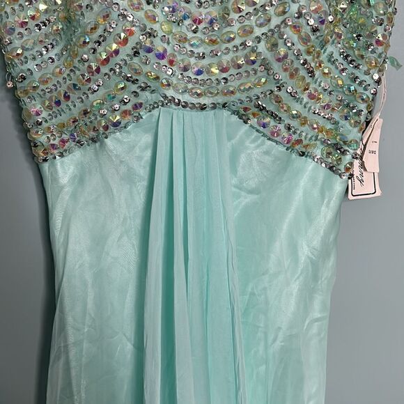 DAVE AND JOHNNY 10186 Strapless Aqua NWT 7/8 - Picture 9 of 10